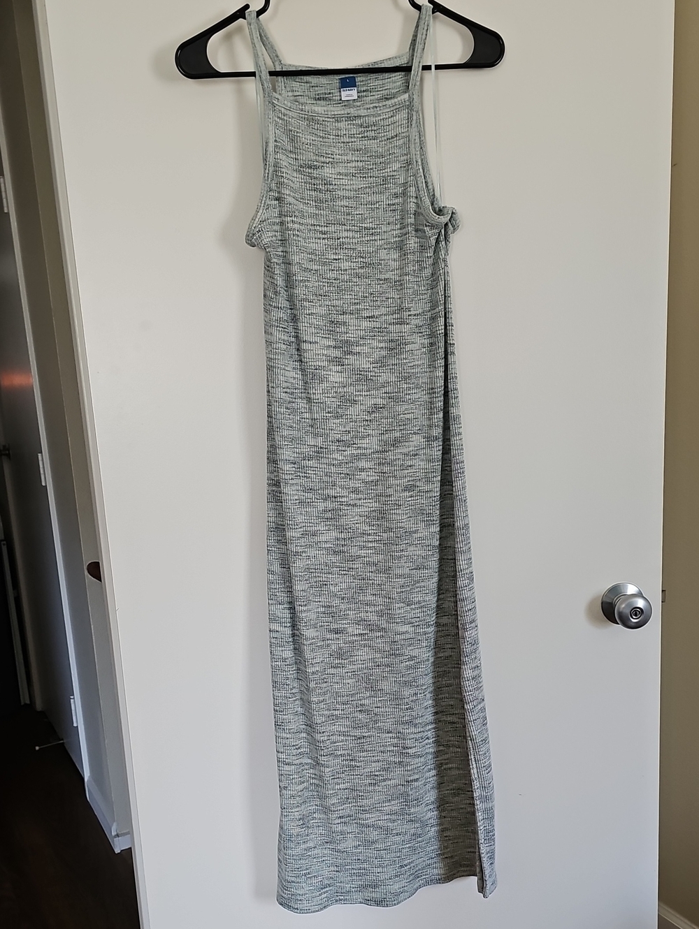 Old Navy Heathered Light Green Maxi Dress with Side Slit